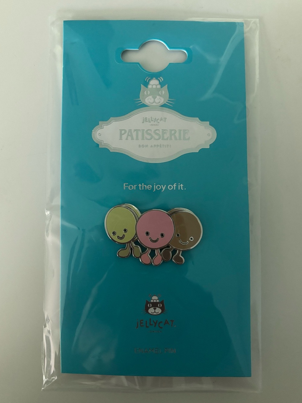 Jellycat Patisserie Macaron Trio Enamel Pin - Pink, Green, Brown